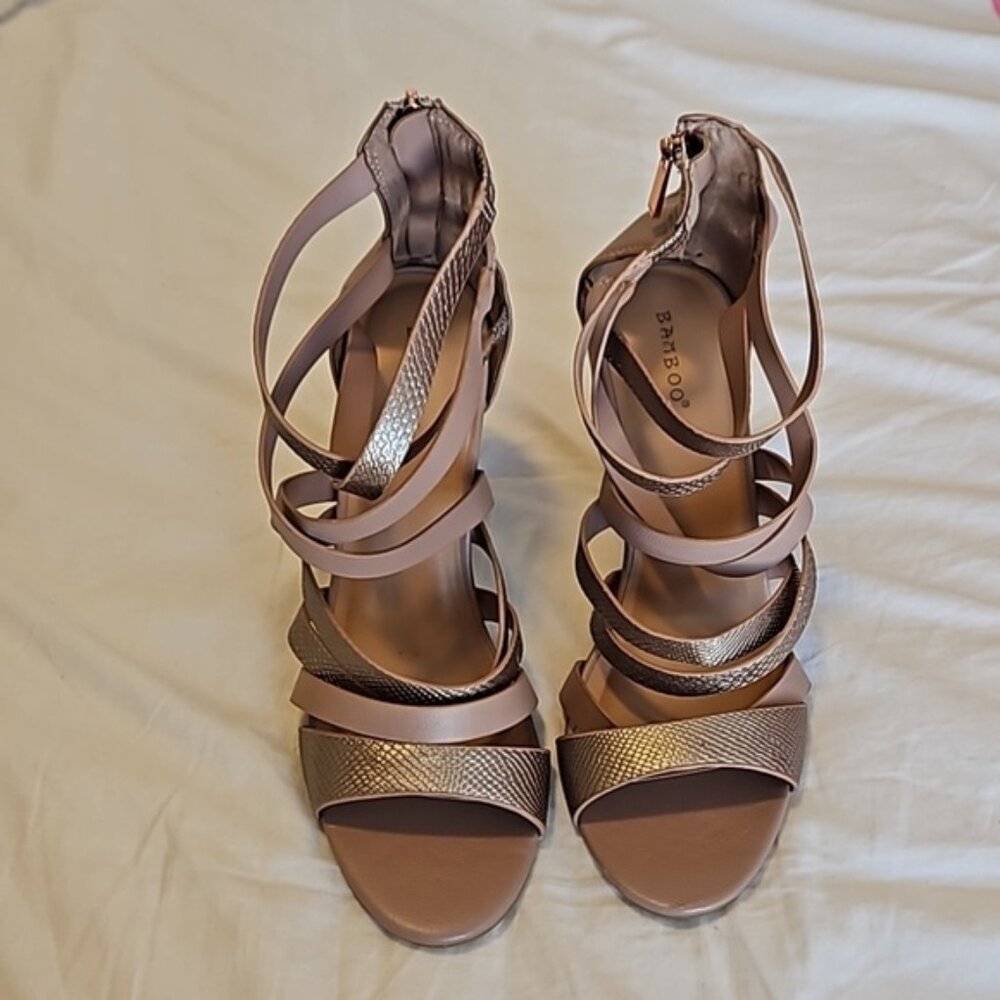 Nude Strapy Heels Size 8.5